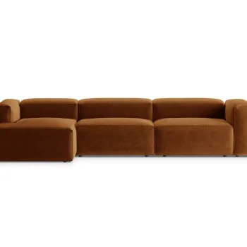 Coltar dreapta 4 locuri, Bergamo, Cosmopolitan Design, 344x152x70 cm, tesatura structurata, gri maro imagine