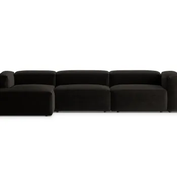 Coltar dreapta 4 locuri, Bergamo, Cosmopolitan Design, 344x152x70 cm, tesatura structurata, negru imagine