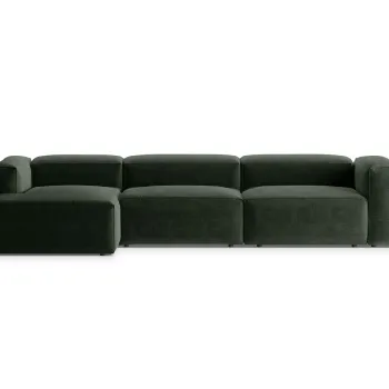 Coltar dreapta 4 locuri, Bergamo, Cosmopolitan Design, 344x152x70 cm, tesatura structurata, verde muschi imagine