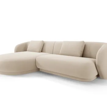 Coltar dreapta 4 locuri, Camden, Cosmopolitan Design, 289x177x72 cm, catifea, bej imagine