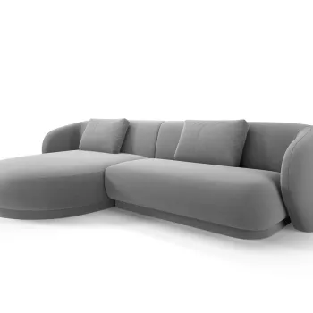 Coltar dreapta 4 locuri, Camden, Cosmopolitan Design, 289x177x72 cm, catifea, gri deschis imagine