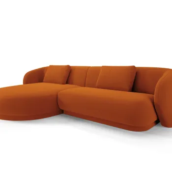 Coltar dreapta 4 locuri, Camden, Cosmopolitan Design, 289x177x72 cm, catifea, teracota imagine