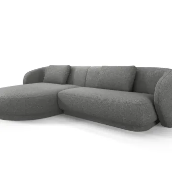 Coltar dreapta 4 locuri, Camden, Cosmopolitan Design, 289x177x72 cm, tesatura chenille, gri inchis imagine