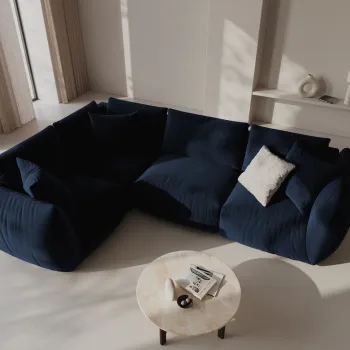 Coltar dreapta 4 locuri, Chris-184, Micadoni Home, 295x210x80 cm, catifea, albastru regal imagine