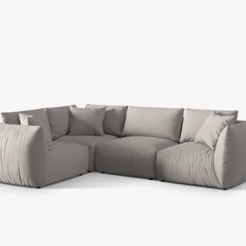 Coltar dreapta 4 locuri, Chris-259, Micadoni Home, 295x210x80 cm, tesatura structurata chenille, natural imagine