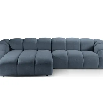 Coltar dreapta 4 locuri, Diana-192, Micadoni Home, 334x182x72 cm, catifea structurata, albastru jeans imagine