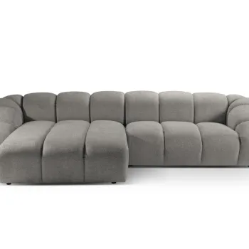 Coltar dreapta 4 locuri, Diana-192, Micadoni Home, 334x182x72 cm, catifea structurata, gri deschis imagine