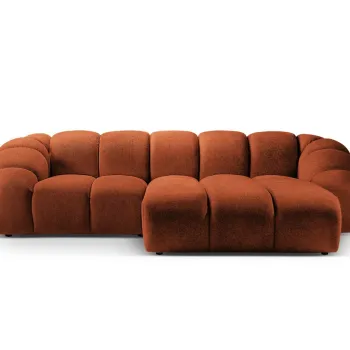 Coltar dreapta 4 locuri, Diana-192, Micadoni Home, 334x182x72 cm, catifea structurata, teracota imagine