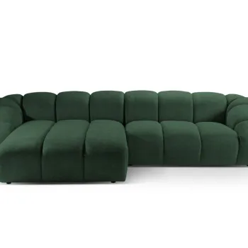 Coltar dreapta 4 locuri, Diana-192, Micadoni Home, 334x182x72 cm, catifea structurata, verde imagine