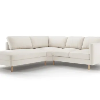 Coltar dreapta 4 locuri, Eden, Micadoni, 267x234x90 cm, catifea, bej imagine