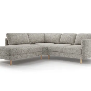 Coltar dreapta 4 locuri, Eden, Micadoni, 267x234x90 cm, tesatura structurata, bej melange imagine