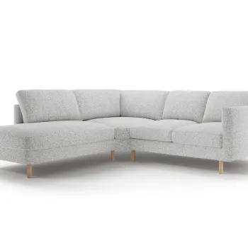 Coltar dreapta 4 locuri, Eden, Micadoni, 267x234x90 cm, tesatura structurata, gri deschis melanj imagine