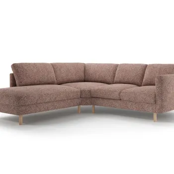 Coltar dreapta 4 locuri, Eden, Micadoni, 267x234x90 cm, tesatura structurata, roz melanj imagine