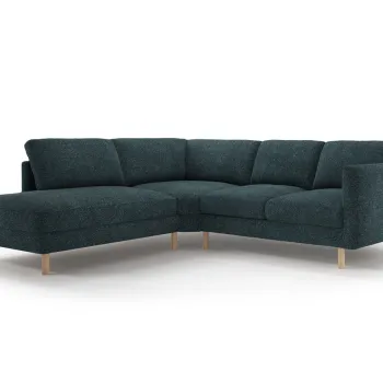 Coltar dreapta 4 locuri, Eden, Micadoni, 267x234x90 cm, tesatura structurata, verde albastrui melanj imagine