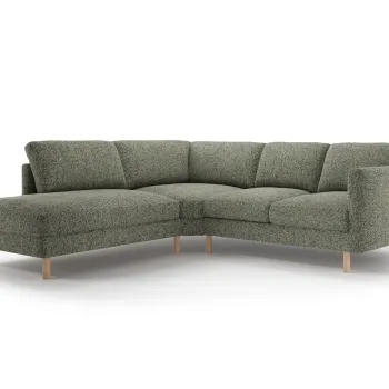 Coltar dreapta 4 locuri, Eden, Micadoni, 267x234x90 cm, tesatura structurata, verde muschi melanj imagine