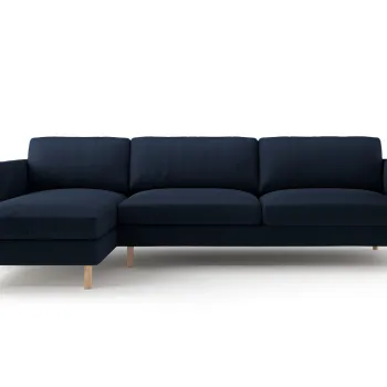 Coltar dreapta 4 locuri, Eden, Micadoni, 286x150x90 cm, catifea, albastru inchis imagine