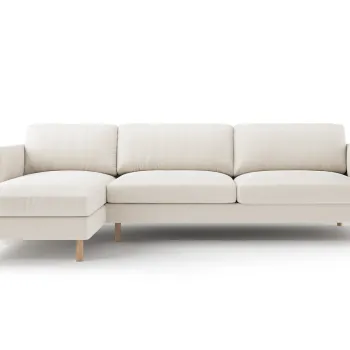 Coltar dreapta 4 locuri, Eden, Micadoni, 286x150x90 cm, catifea, bej imagine