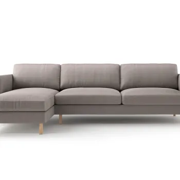 Coltar dreapta 4 locuri, Eden, Micadoni, 286x150x90 cm, catifea, gri beton imagine