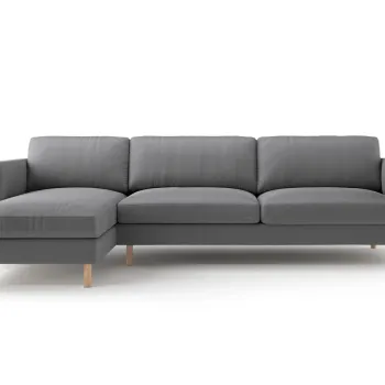 Coltar dreapta 4 locuri, Eden, Micadoni, 286x150x90 cm, catifea, gri imagine