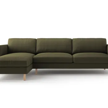 Coltar dreapta 4 locuri, Eden, Micadoni, 286x150x90 cm, catifea, verde muschi melanj imagine