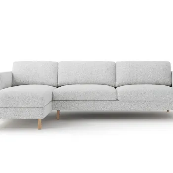 Coltar dreapta 4 locuri, Eden, Micadoni, 286x150x90 cm, tesatura structurata, gri deschis melanj imagine