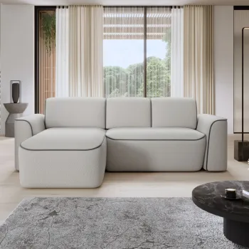 Coltar dreapta 4 locuri ELTAP, Ume, 287x190x88 cm, lemn/poliester, gri deschis/gri inchis imagine