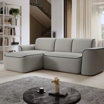 Coltar dreapta 4 locuri ELTAP, Ume, 287x190x88 cm, lemn/poliester, gri/gri inchis imagine