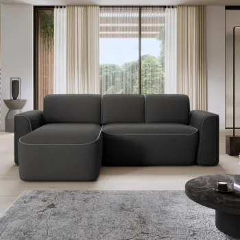 Coltar dreapta 4 locuri ELTAP, Ume, 287x190x88 cm, lemn/poliester, gri inchis/gri imagine