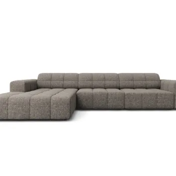 Coltar dreapta 4 locuri, Jennifer-140, Micadoni Home, 284x166x70 cm, tesatura chenille din poliester, gri imagine