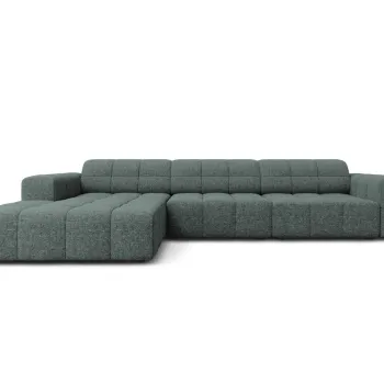 Coltar dreapta 4 locuri, Jennifer-140, Micadoni Home, 284x166x70 cm, tesatura chenille din poliester, petrol imagine