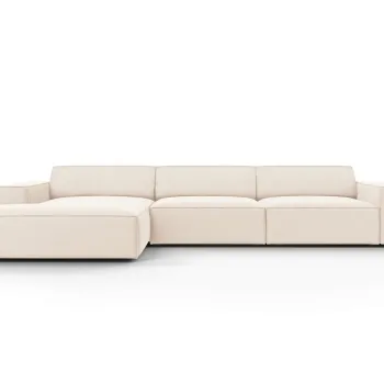 Coltar dreapta 4 locuri, Jodie, Micadoni Home, BL, 284x166x70 cm, catifea, bej deschis imagine