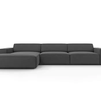 Coltar dreapta 4 locuri, Jodie, Micadoni Home, BL, 284x166x70 cm, catifea, gri imagine