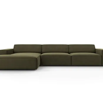 Coltar dreapta 4 locuri, Jodie, Micadoni Home, BL, 284x166x70 cm, catifea, verde imagine