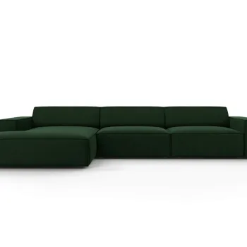 Coltar dreapta 4 locuri, Jodie, Micadoni Home, BL, 284x166x70 cm, catifea, verde bottle imagine
