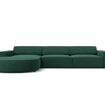 Coltar dreapta 4 locuri, Jodie, Micadoni Home, BL, forma rotunjita, 284x166x70 cm, poliester, verde imagine
