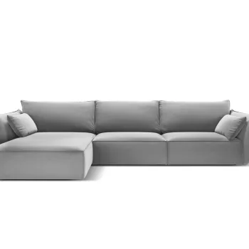 Coltar dreapta 4 locuri, Kaelle, Micadoni Home, BL, 308x171x85 cm, catifea, gri imagine