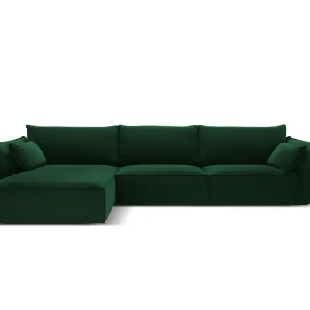 Coltar dreapta 4 locuri, Kaelle, Micadoni Home, BL, 308x171x85 cm, catifea, verde bottle imagine