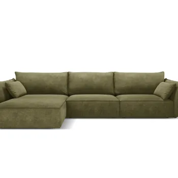 Coltar dreapta 4 locuri, Kaelle, Micadoni Home, BL, 308x171x85 cm, poliester chenille, verde imagine
