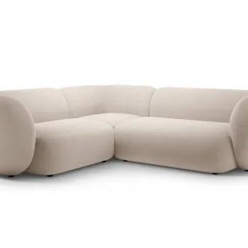 Coltar dreapta 4 locuri, Kate, Micadoni, 252x220x76 cm, catifea, bej imagine