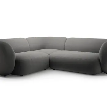 Coltar dreapta 4 locuri, Kate, Micadoni, 252x220x76 cm, catifea, gri inchis imagine