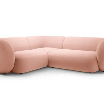 Coltar dreapta 4 locuri, Kate, Micadoni, 252x220x76 cm, catifea, roz imagine