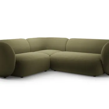 Coltar dreapta 4 locuri, Kate, Micadoni, 252x220x76 cm, catifea, verde imagine