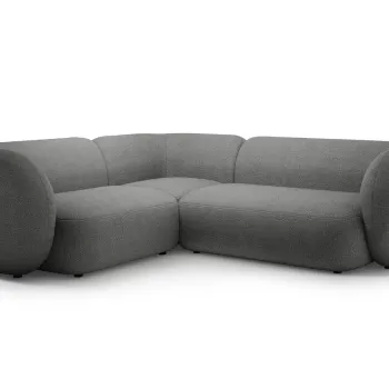 Coltar dreapta 4 locuri, Kate, Micadoni, 252x220x76 cm, tesatura boucle, gri inchis imagine