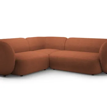 Coltar dreapta 4 locuri, Kate, Micadoni, 252x220x76 cm, tesatura boucle, teracota imagine