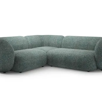 Coltar dreapta 4 locuri, Kate, Micadoni, 252x220x76 cm, tesatura structurata, albastru melanj imagine