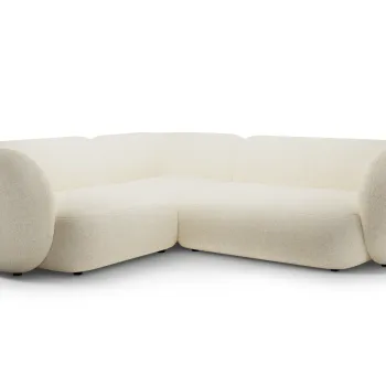 Coltar dreapta 4 locuri, Kate, Micadoni, 252x220x76 cm, tesatura structurata, bej deschis imagine