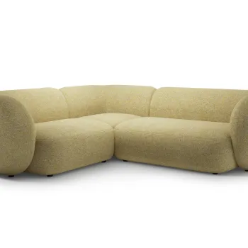 Coltar dreapta 4 locuri, Kate, Micadoni, 252x220x76 cm, tesatura structurata, galben melanj imagine