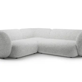 Coltar dreapta 4 locuri, Kate, Micadoni, 252x220x76 cm, tesatura structurata, gri deschis melanj imagine