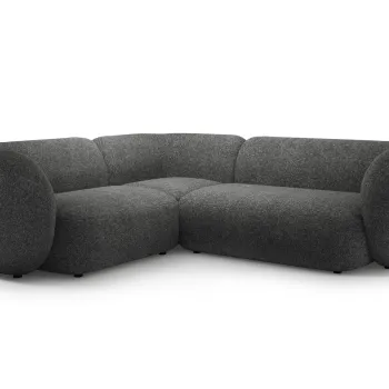 Coltar dreapta 4 locuri, Kate, Micadoni, 252x220x76 cm, tesatura structurata, gri inchis melanj imagine