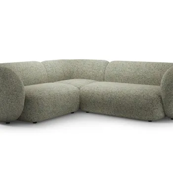 Coltar dreapta 4 locuri, Kate, Micadoni, 252x220x76 cm, tesatura structurata, verde muschi melanj imagine